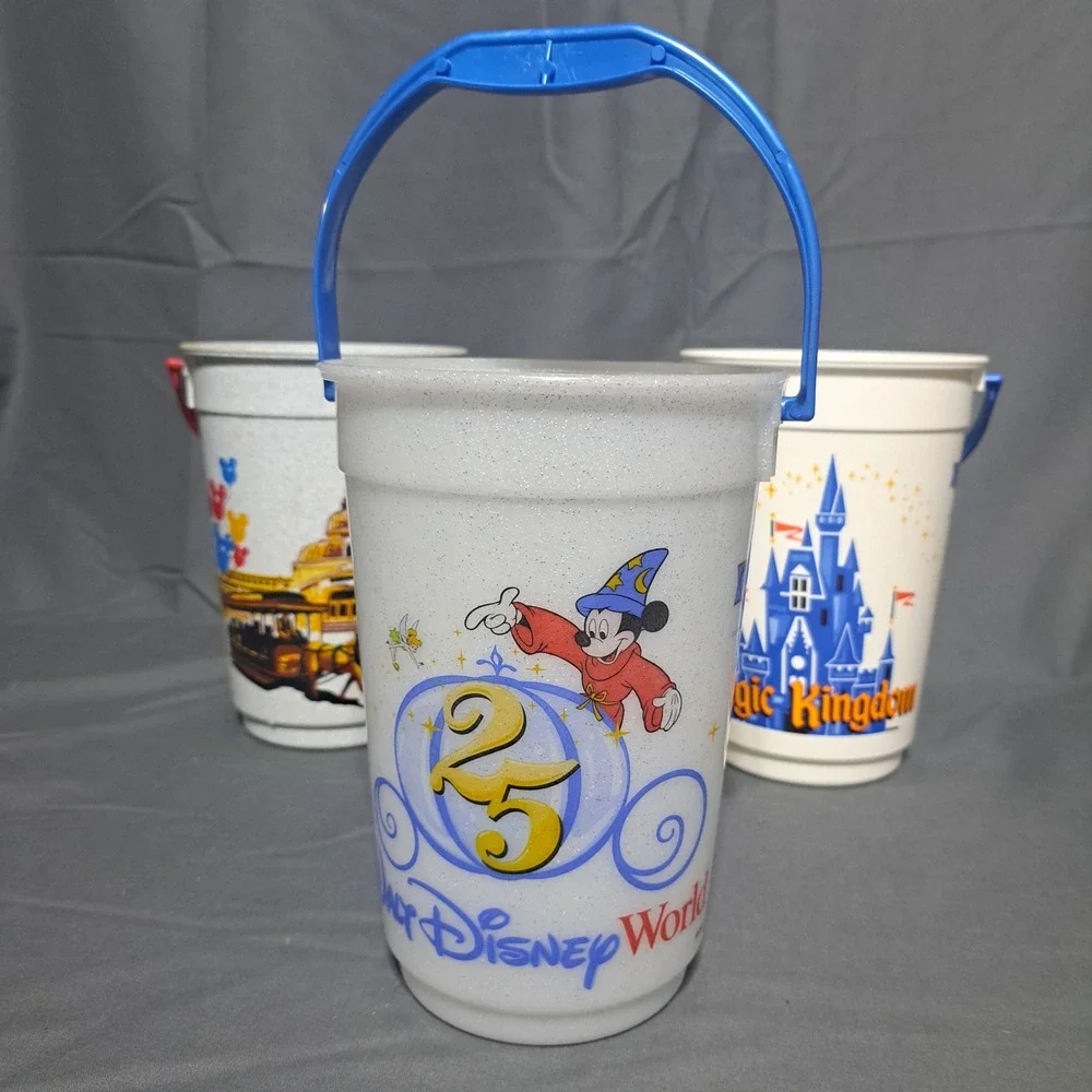 VTG Disney Parks Popcorn Buckets 25th Anniversary Main‎ Street Magic Kingdom